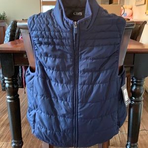 Navy blue lightweight puffer vest